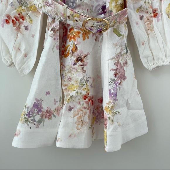 NWT Zimmermann Natura Buttoned Mini Dress in Kaleidoscope Garden 1 - Picture 5 of 15